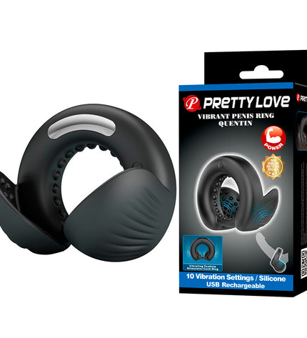 PRETTY LOVE - QUENTIN ANNEAU PÉNIS AVEC STIMULATEUR TESTICULAIRE by PRETTY LOVE MALE