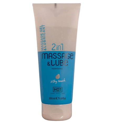 HOT - GEL DE MASSAGE ET DE GLISSE 2 EN 1, TEXTURE SOYEUSE, 200 ML by HOT