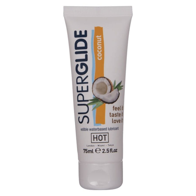 HOT - SUPERGLIDE LUBRIFIANT COMESTIBLE À BASE D'EAU ET DE NOIX DE COCO 75 ML by HOT