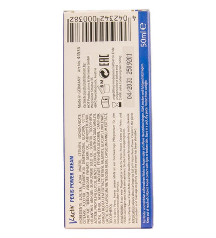 HOT - CRÈME STIMULANTE POUR LE PÉNIS V-ACTIV POUR HOMMES 50 ML by HOT