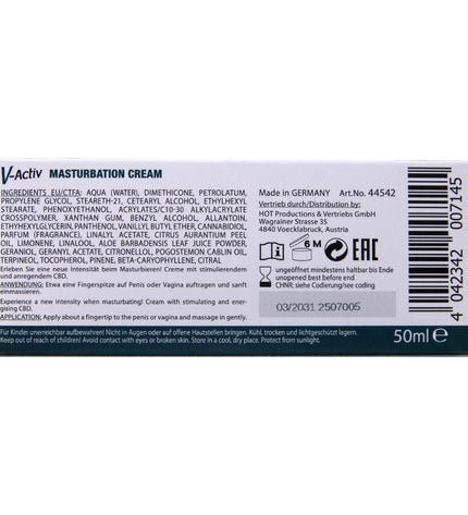 HOT - CRÈME DE MASTURBATION CHAUDE AU CBD UNISEXE 100 ML by HOT