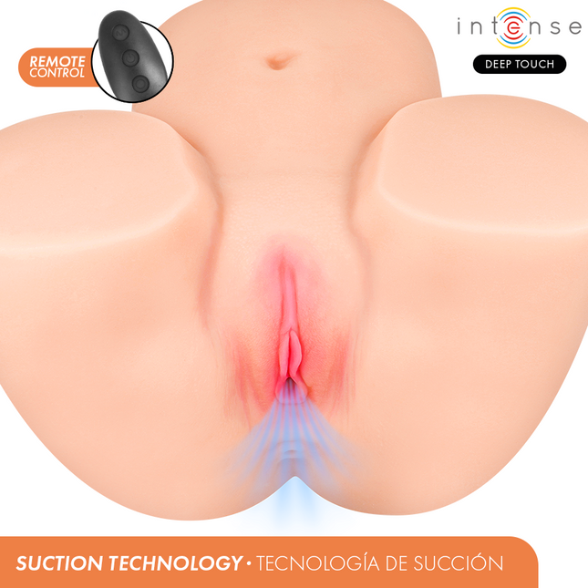 INTENSE DEEP TOUCH - MASTURBATEUR VAGINAL GINGER AVEC SUCCION, CHALEUR, VIBRATION ET EFFETS VOCAUX, TÉLÉCOMMANDE INCLUSE, 5,3 KG by INTENSE BODIES & MASTURBATORS