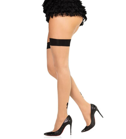 LEG AVENUE - 1963 BAS EN SPANDEX À COUTURE ARRIÈRE NOIRS - TAILLE UNIQUE by LEG AVENUE HOSIERY