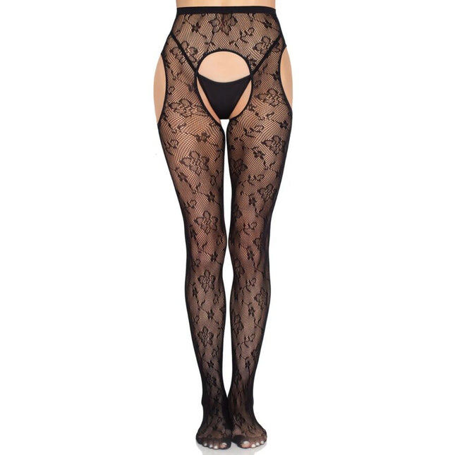 LEG AVENUE - 1967 COLLANTS RÉSILLE BLOOM NOIRS - TAILLE UNIQUE by LEG AVENUE HOSIERY