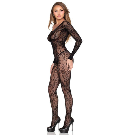 LEG AVENUE - 89366 LINGERIE EN DENTELLE BODYSTOCKING NOIR - TAILLE UNIQUE by LEG AVENUE BODYSTOCKINGS