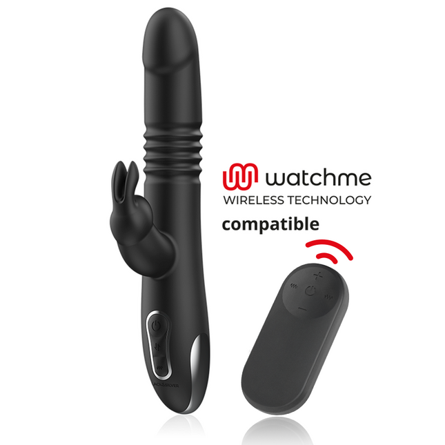 BLACK&SILVER - KENJI VIBROMASSEUR RABBIT UP & DOWN + TÉLÉCOMMANDE WATCHME by BLACK&SILVER