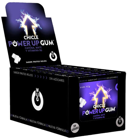 WUG POWER UP - BOOST D'ÉNERGIE ET AMÉLIORATION DE LA CONCENTRATION | PRÉSENTATION 12 X 8 UNITÉS by WUG GUM