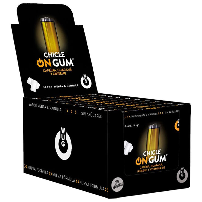 WUG GUM - ON À LA CAFÉINE, AU GINSENG ET À LA GOMME DE GUARANA | PRÉSENTOIR 12 X 8 UNITÉS by WUG GUM