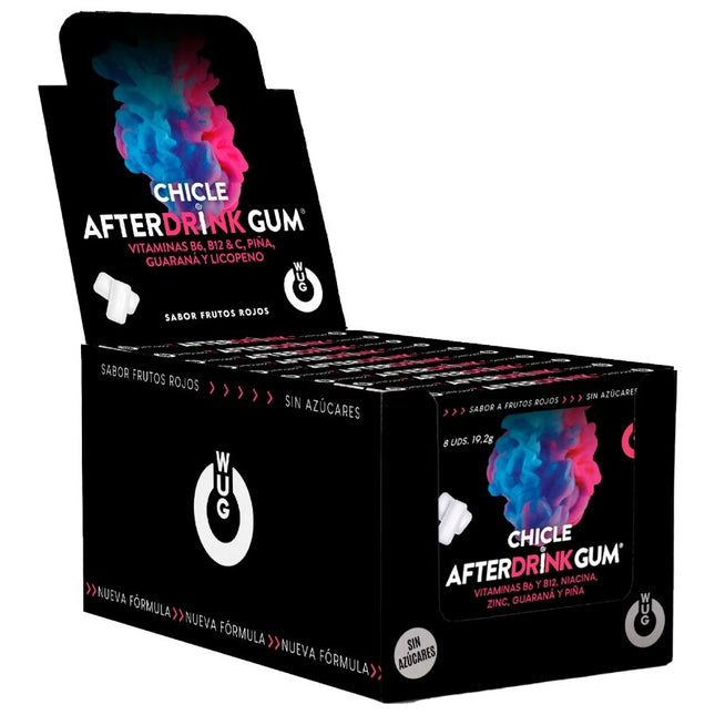 WUG GUM - AFTER DRINK GUEULE DE BOIS APRÈS L'ALCOOL | PRÉSENTOIR 12 X 8 UNITÉS by WUG GUM