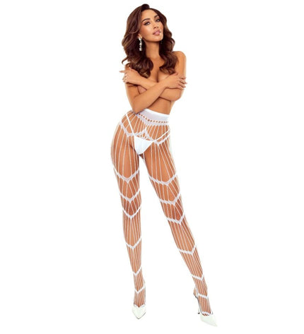 PASSION - S033 COLLANTS BLANCS TAILLE BASSE TAILLE UNIQUE by PASSION WOMAN GARTER & STOCK