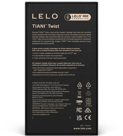 LELO - TIANI TWIST VIBRATEUR POUR COUPLES LAVANDE by LELO