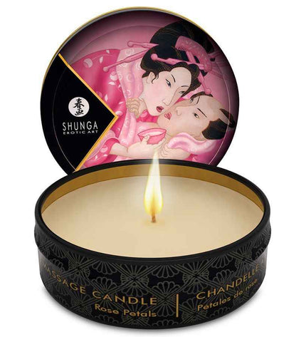 SHUNGA - BOUGIE DE MASSAGE MINI CARESS BY CANDELIGHT ROSES 30 ML