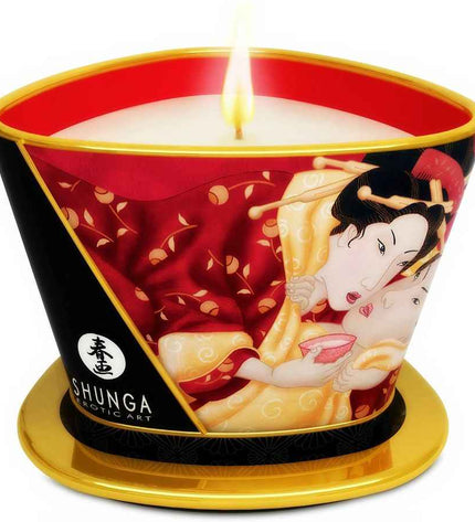 SHUNGA - MINI CARESSE AUX BOUGIES FRAISES ET BOUGIE DE MASSAGE CAVA 170 ML