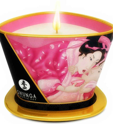 SHUNGA - MINI CARESSE À LA CHANDELLE BOUGIE DE MASSAGE ROSES APHRODISIAQUES 170 ML