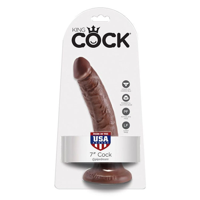 KING COCK - 7 GODE CHOCOLAT 17.8 CM - Concombre Boutique