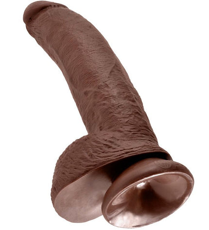KING COCK - 9 GODE MARRON AVEC BOULES 22.9 CM - Concombre Boutique