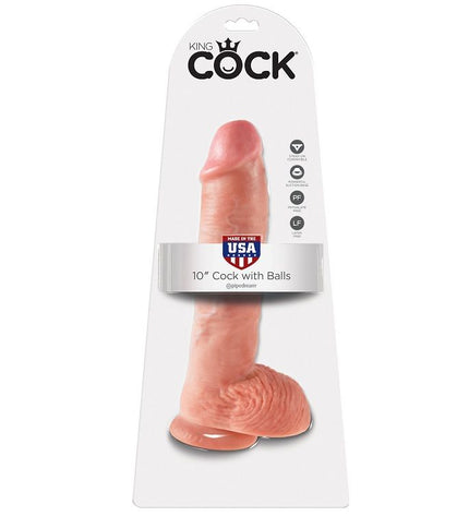 KING COCK - 10 CHAIR DE GODE AVEC BOULES 26.5 CM - Concombre Boutique