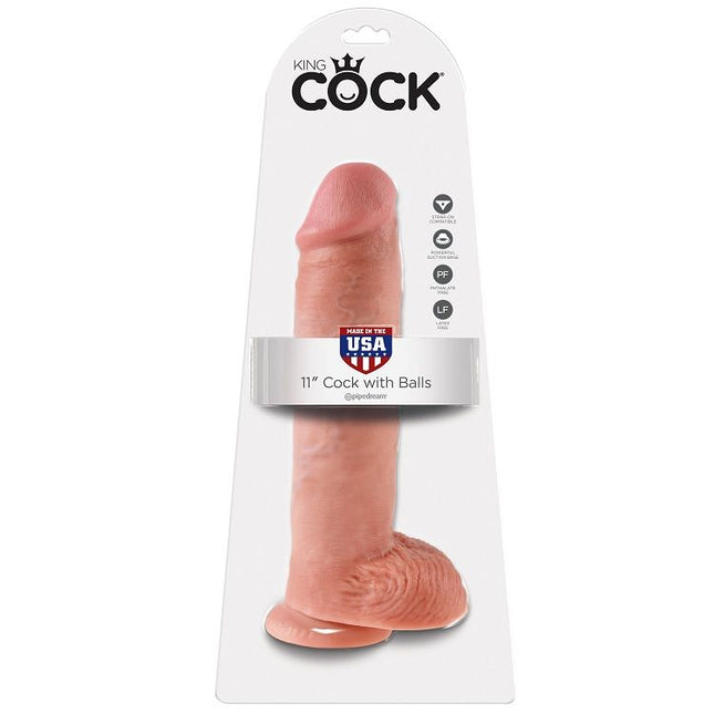 KING COCK - 11 CHAIR DE GODE AVEC BOULES 28 CM - Concombre Boutique