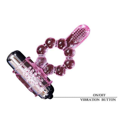 BAILE - ANNEAU SILICONE 10 RYTHMES DE LANGUE AVEC VIBRATION ROSE