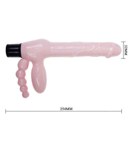 BAILE - HARNAIS SANS CORDE TPR AVEC VIBRATION ET STIMULATION ANAL 25.4 CM