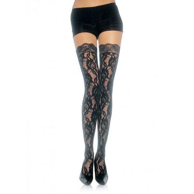 LEG AVENUE - BAS EN DENTELLE FLEURIE - Concombre Boutique