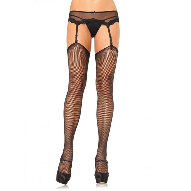 LEG AVENUE - BAS NET SANS SILICONE AUTO-ADHÉSIF SUPÉRIEUR - Concombre Boutique