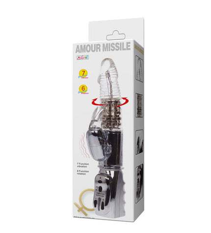 BAILE - ROTATEUR TRANSPARENT MISSILE AMOUR 26.5 CM - Concombre Boutique