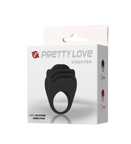 PRETTY LOVE - ANNEAU VIBRATEUR NOIR CHESTER - Concombre Boutique
