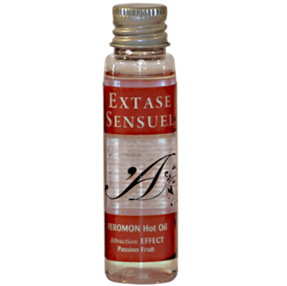 EXTASE SENSUAL - HUILE DE MASSAGE EFFET THERMIQUE AUX PHÉROMONES DE FRUITS DE LA PASSION VOYAGE 35 ML - Concombre Boutique