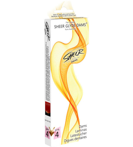 SHEER GLYDE - DAMS LAMINAS LATEX SEXE ORAL FRAISE - Concombre Boutique