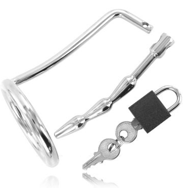 METAL HARD - ANNEAU DE TESTICULE AVEC BOUCHON DE CHASTETÉ URÉTRAL - Concombre Boutique