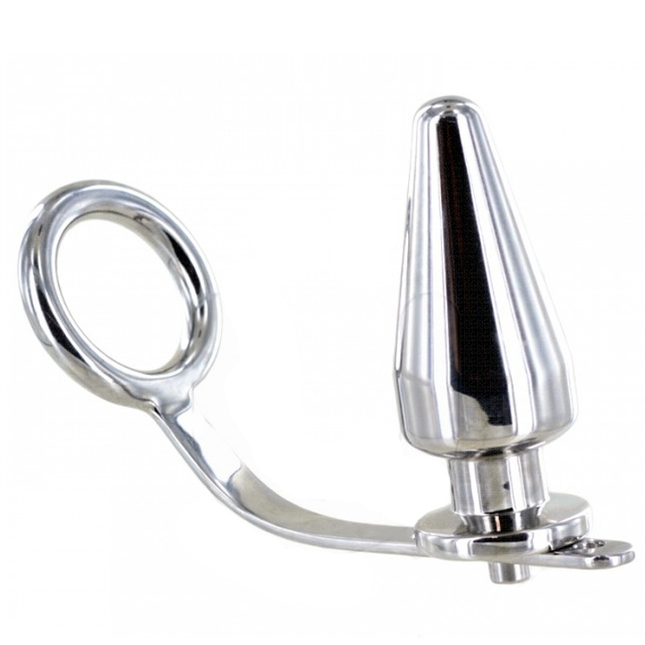 METAL HARD - ANNEAU EN ACIER AVEC PLUG ANAL 80 X 55 MM - Concombre Boutique