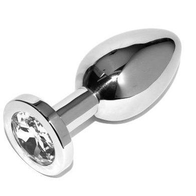 METAL HARD - PLUG ANAL DIAMANT TRANSPARENT PETIT 5,71CM - Concombre Boutique