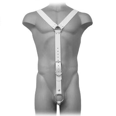 HARNAIS CUIR HOMME BLANC - Concombre Boutique