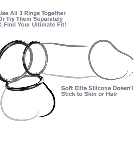 FANTASY C-RINGZ - SILICONE 3 ANNEAUX STAMINA SET - Concombre Boutique