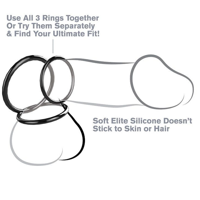FANTASY C-RINGZ - SILICONE 3 ANNEAUX STAMINA SET - Concombre Boutique