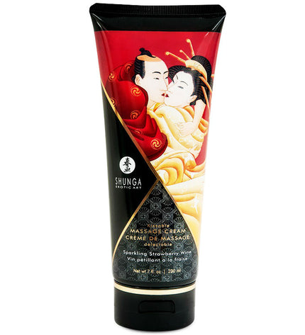 SHUNGA - CRÈME DE MASSAGE FRAISE ET CAVA 200 ML - Concombre Boutique
