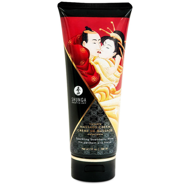 SHUNGA - CRÈME DE MASSAGE FRAISE ET CAVA 200 ML - Concombre Boutique