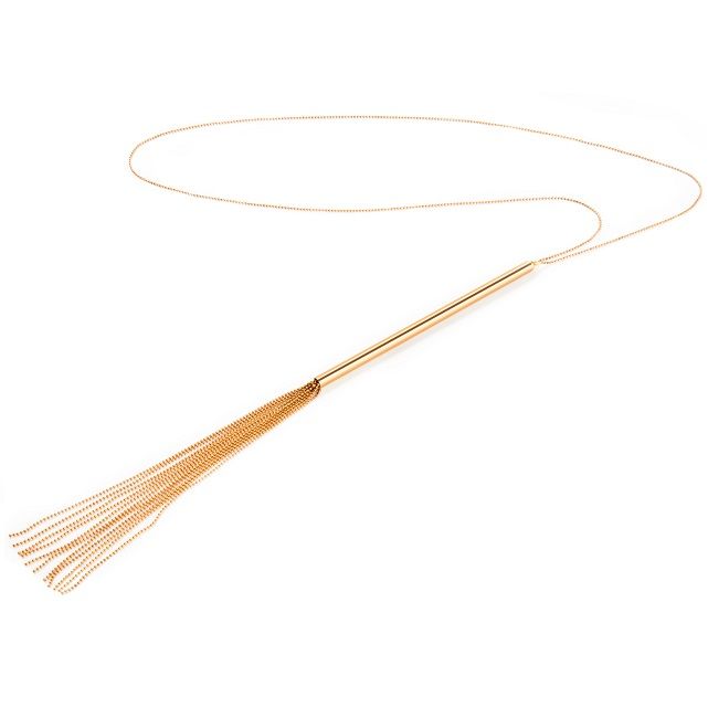 BIJOUX - MAGNIFIQUE COLLIER CHAÎNE / FOUET MÉTAL - Concombre Boutique