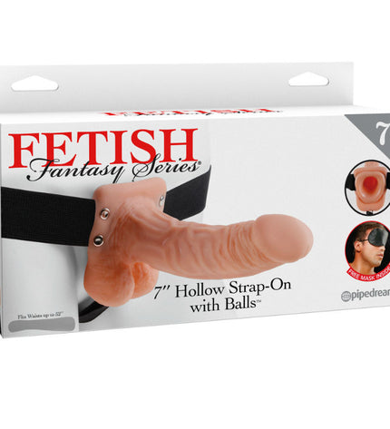 FETISH FANTASY SERIES - 7 STRAP-ON CREUX AVEC BILLES 17,8CM CHAIR - Concombre Boutique
