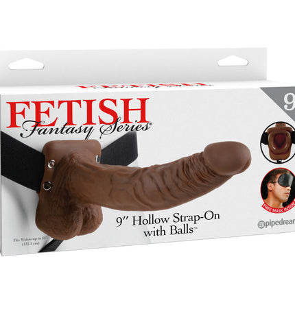 FETISH FANTASY SERIES - SANGLE CREUSE 9 AVEC BOULES 22.9CM MARRON - Concombre Boutique