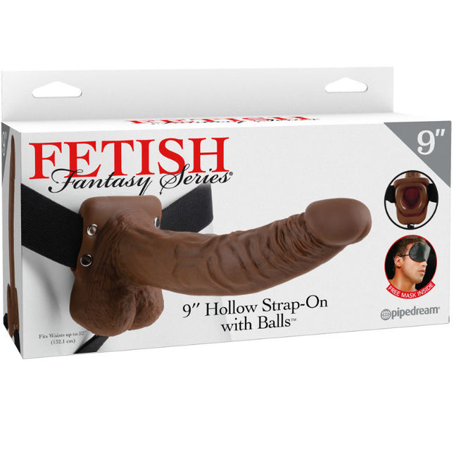 FETISH FANTASY SERIES - SANGLE CREUSE 9 AVEC BOULES 22.9CM MARRON - Concombre Boutique