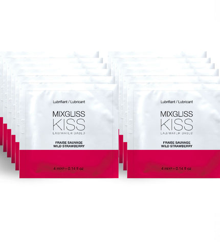 MIXGLISS - LUBRIFIANT BASE D'EAU SAVEUR FRAISE 12 UNIDOSE 4 ML - Concombre Boutique