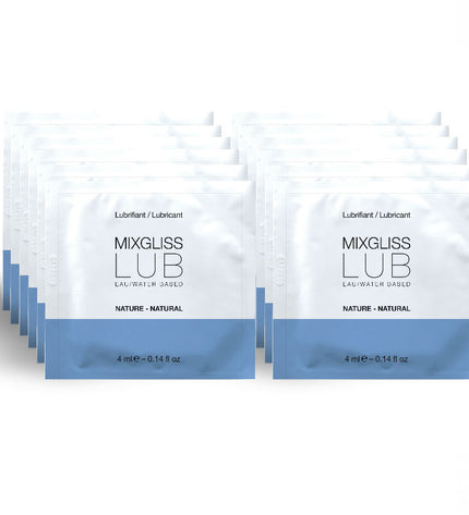 MIXGLISS - LUBRIFIANT NATUREL BASE D'EAU 12 UNIDOSE 4 ML - Concombre Boutique