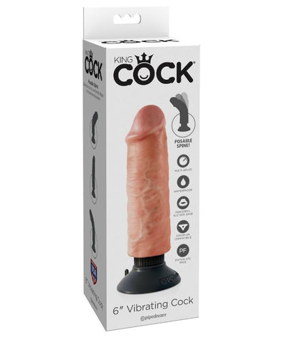 KING COCK - GODE VIBRATEUR 15.24 CM NATUREL by KING COCK