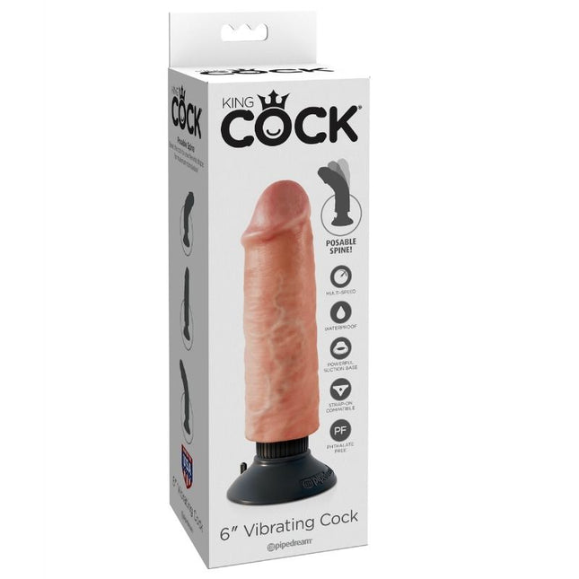 KING COCK - GODE VIBRATEUR 15.24 CM NATUREL by KING COCK