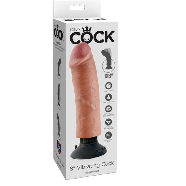 KING COCK - GODE VIBRATEUR 20.32 CM NATUREL - Concombre Boutique