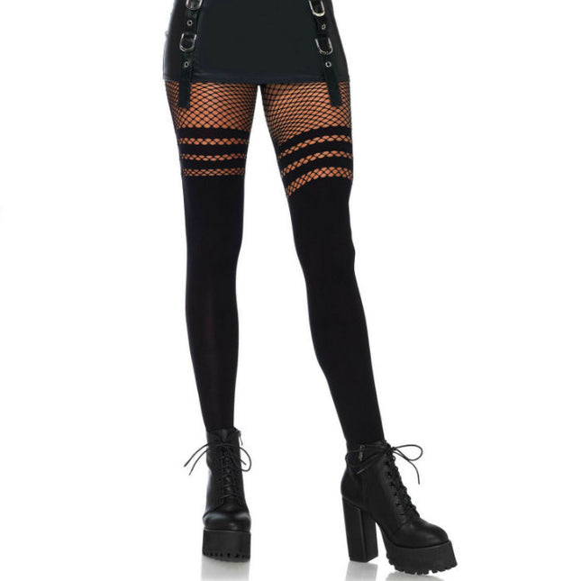 LEG AVENUE - PANTYHOUSE  RAYURES FISNHET - Concombre Boutique