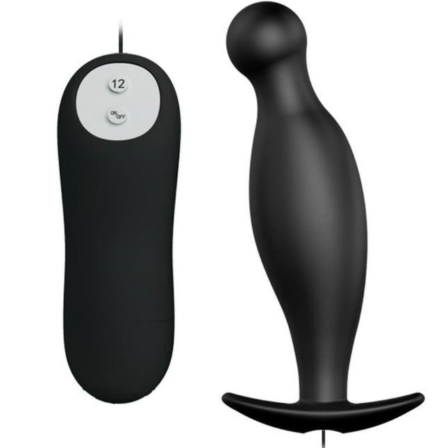 PRETTY LOVE - PLUG ANAL EN SILICONE 12 MODES DE VIBRATION NOIR - Concombre Boutique