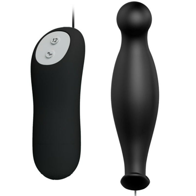 PRETTY LOVE - PLUG ANAL EN SILICONE 12 MODES DE VIBRATION NOIR - Concombre Boutique